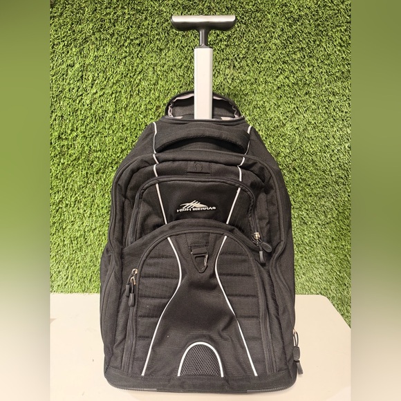 High Sierra Black Rolling Backpack - Picture 6 of 9